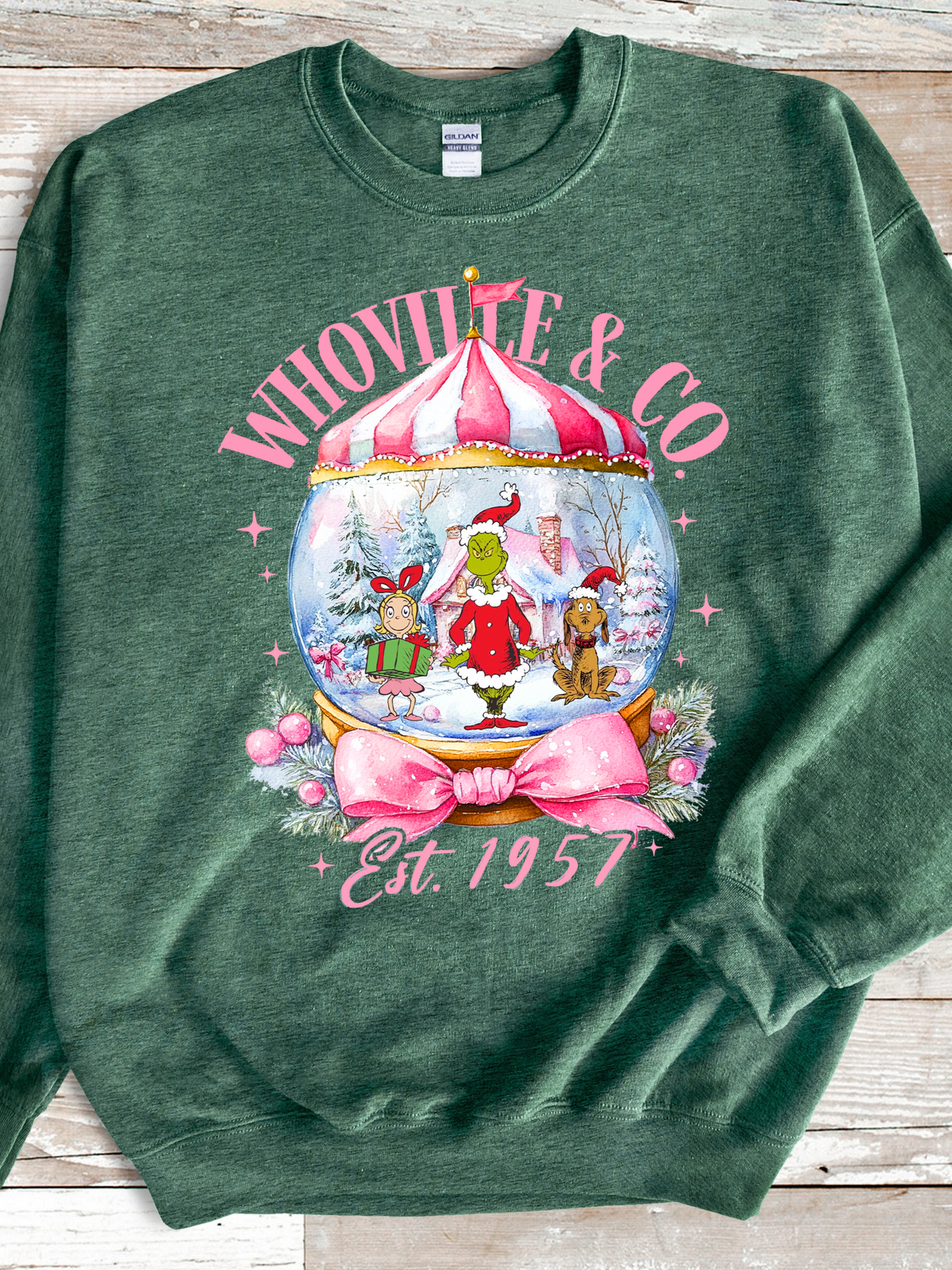 Pink Whoville Grinch Snow Globe