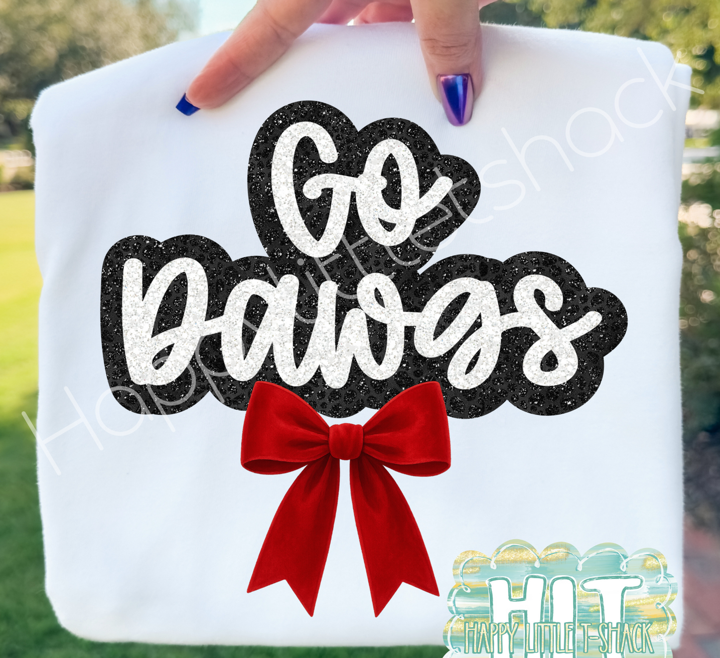 Glitter Go Dawgs With Bow