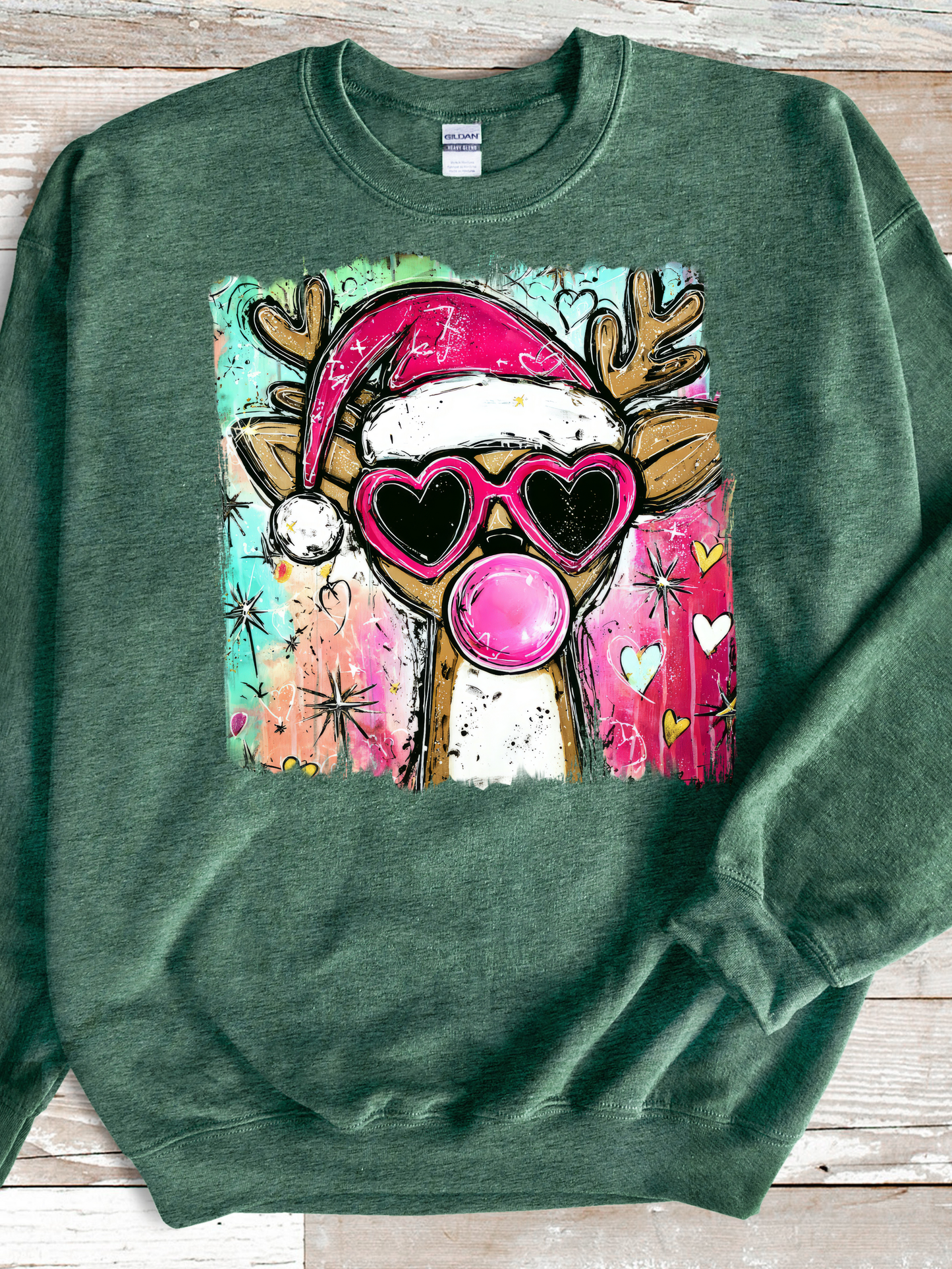 Rain Deer Bubble Gum Glasses Paint Strokes