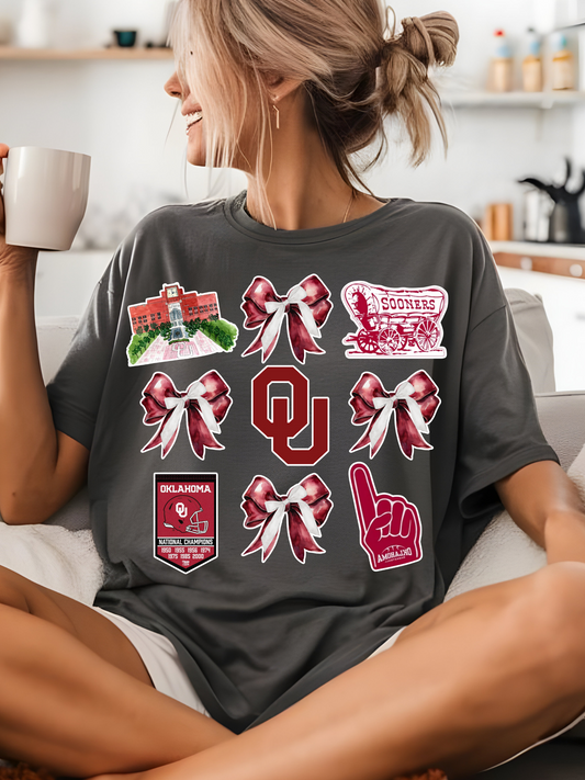 Oklahoma Football Game Day Coquette PNG Digital Download