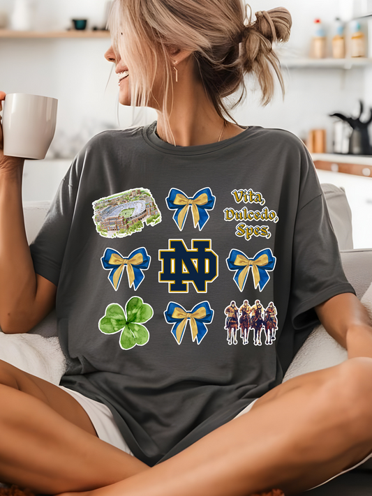 Notre Dame Football Game Day Coquette PNG Digital Download