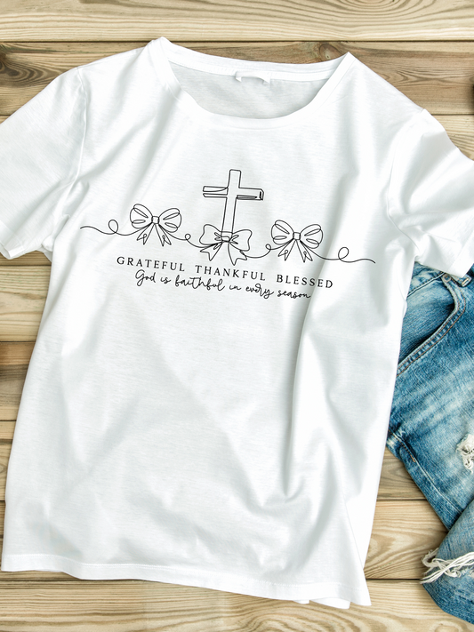 Grateful Thankful Blesses Line Art