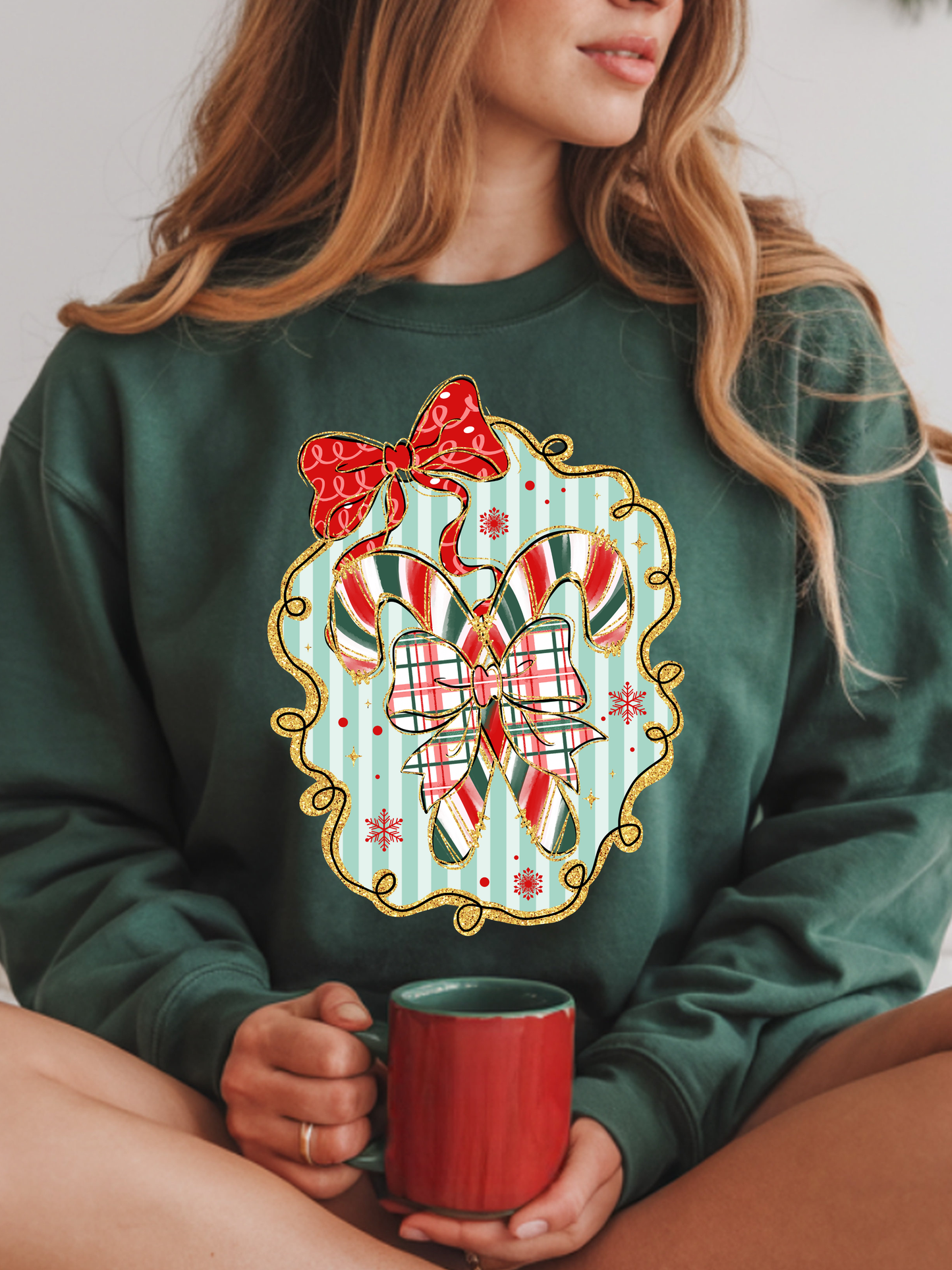 Vintage Preppy Candy Cane Frame