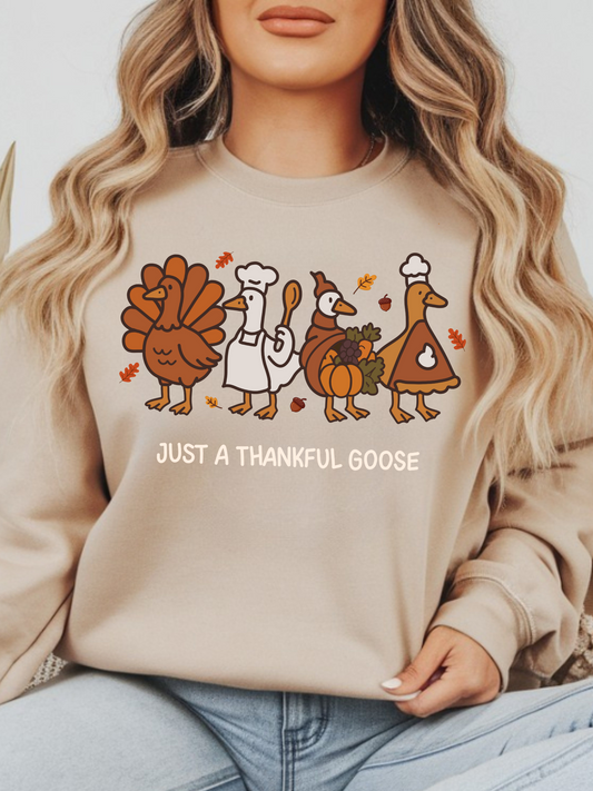 Just a Thankful Goose Thanksgiving PNG Digital Design Instant Download