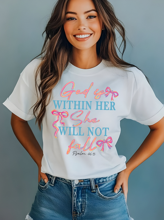 Preppy Paint God is Within Her She Will Not Fall