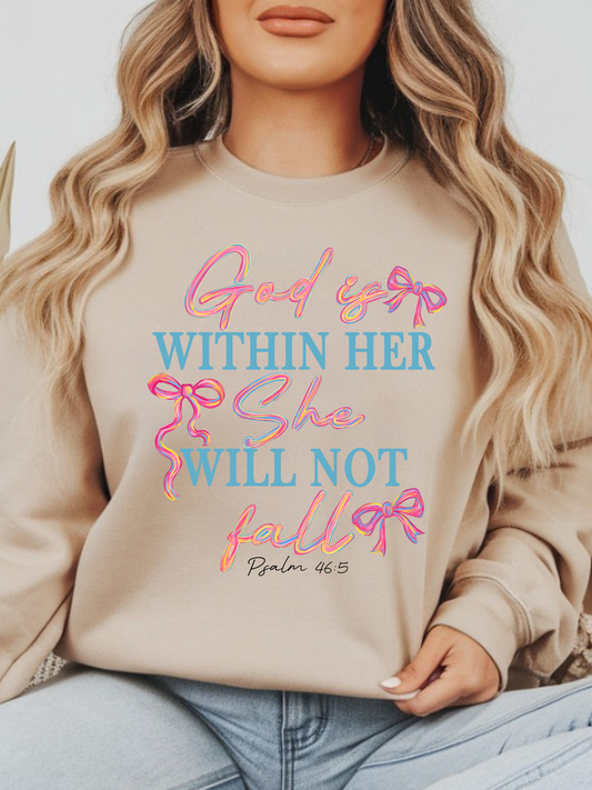 Preppy Paint God is Within Her She Will Not Fall