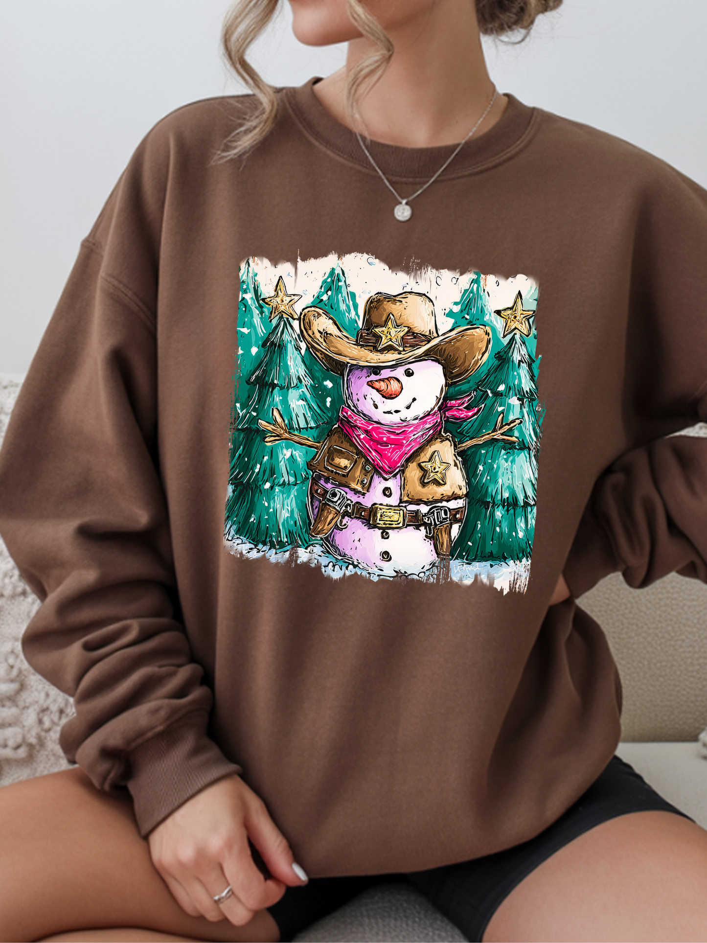Western Snowman Paint Strokes