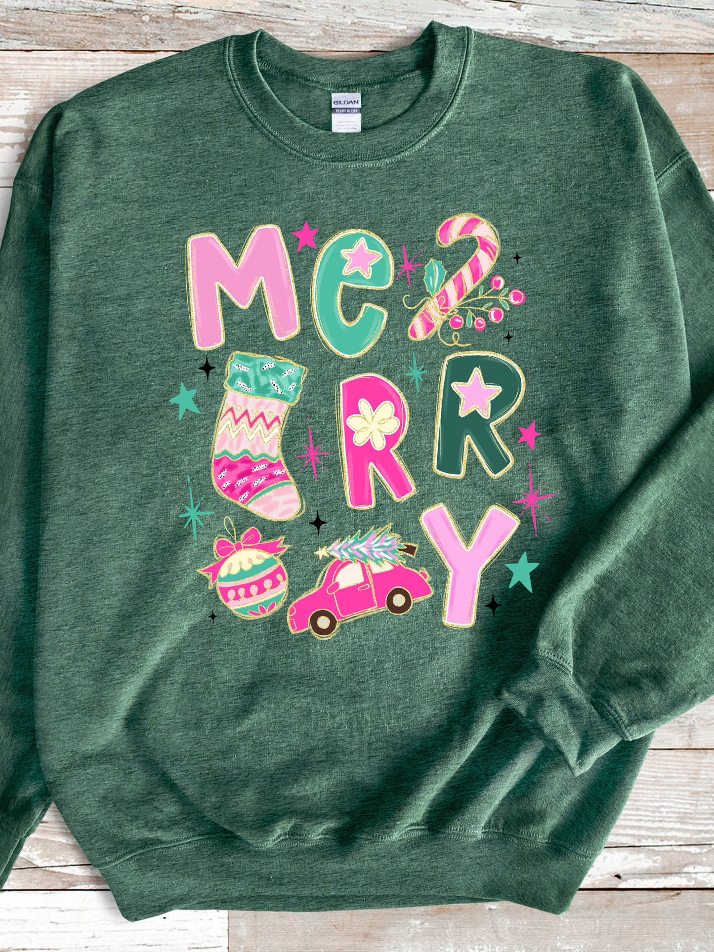 Preppy Pink and Green Merry
