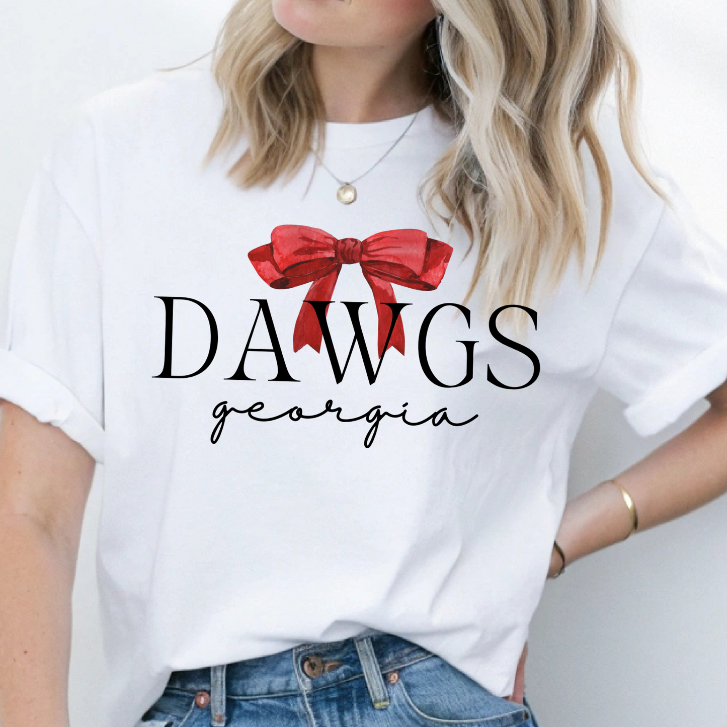 Georgia Bulldogs Preppy Bows PNG Digital Download